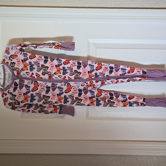 Little Sleepies Other - Little Sleepies Purple Butterfly Print Zip One-Piece Pajamas